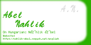 abel nahlik business card